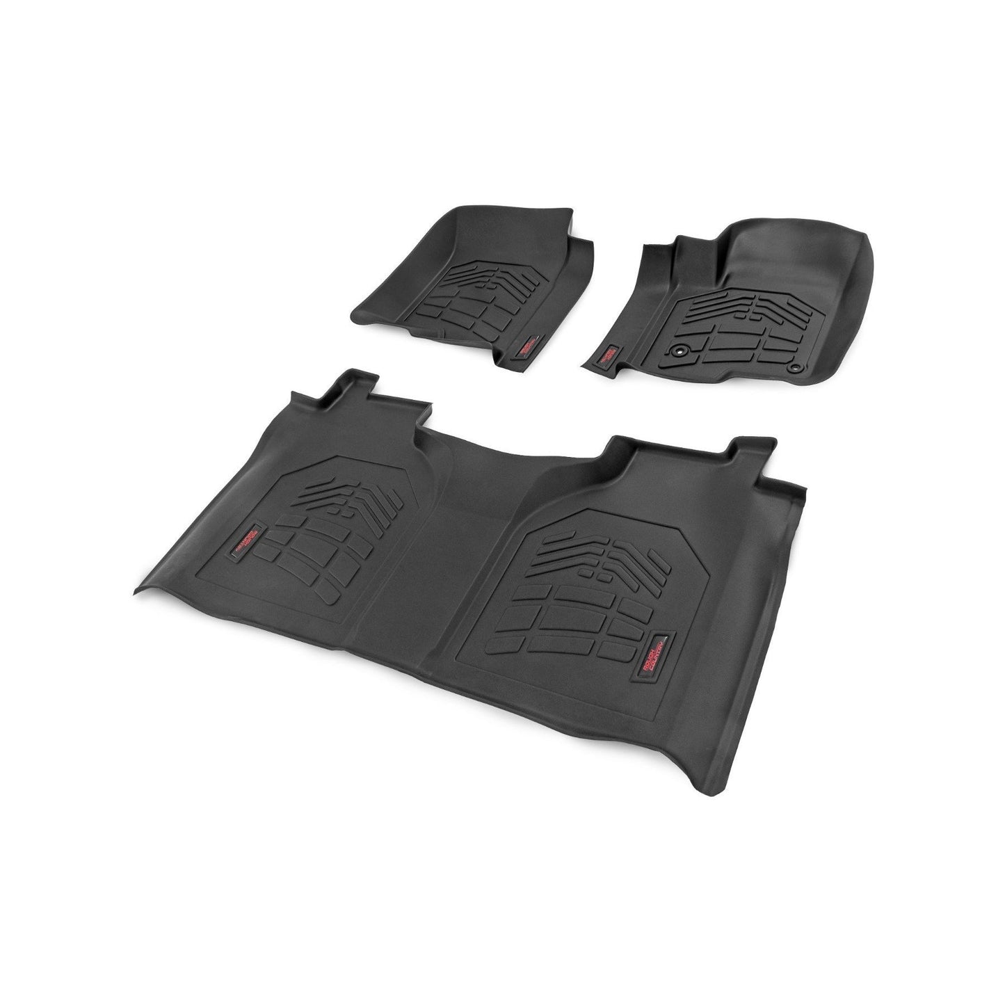 ROUGH COUNTRY Sure-Fit Floor Mats | FR & RR | FR Bucket | Crew | Chevy/GMC 1500/2500HD/3500HD (19-26 & Classic) | SM21612