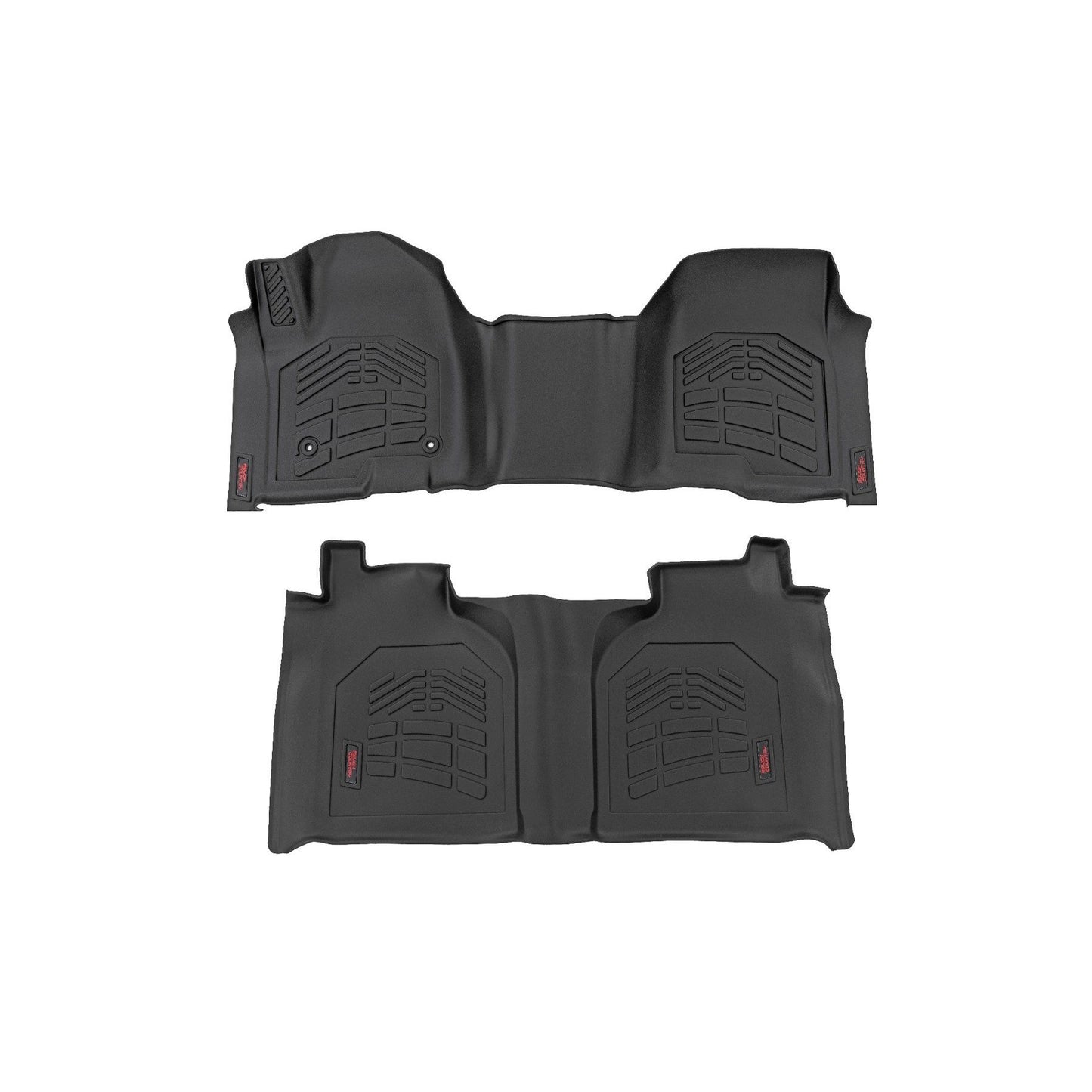 ROUGH COUNTRY Sure-Fit Floor Mats | FR & RR | FR Over Hump | Crew | Chevy/GMC 1500/2500HD/3500HD (19-25) | SM21613