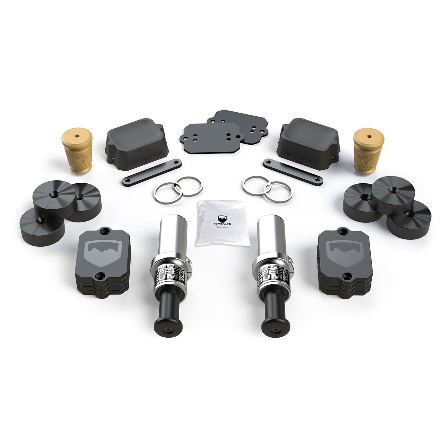 TeraFlex | JL 3 Inch-Stroke SpeedBump & Progressive Bump Stop Kit Front & Rear 4.5 Inch Lift TeraFlex | 1958350