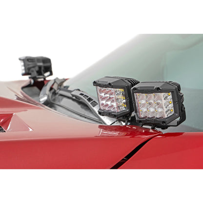 ROUGH COUNTRY LED Light Kit | Ditch Mount | Dual 2" Black Pairs | Spot/Flood | Toyota Tundra (14-21) | 70866