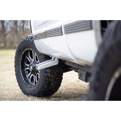 ROUGH COUNTRY Single Hoop Step | Universal | Alum | Pair | Multiple Makes & Models (Chevy/Ford/GMC/Ram) | 117510