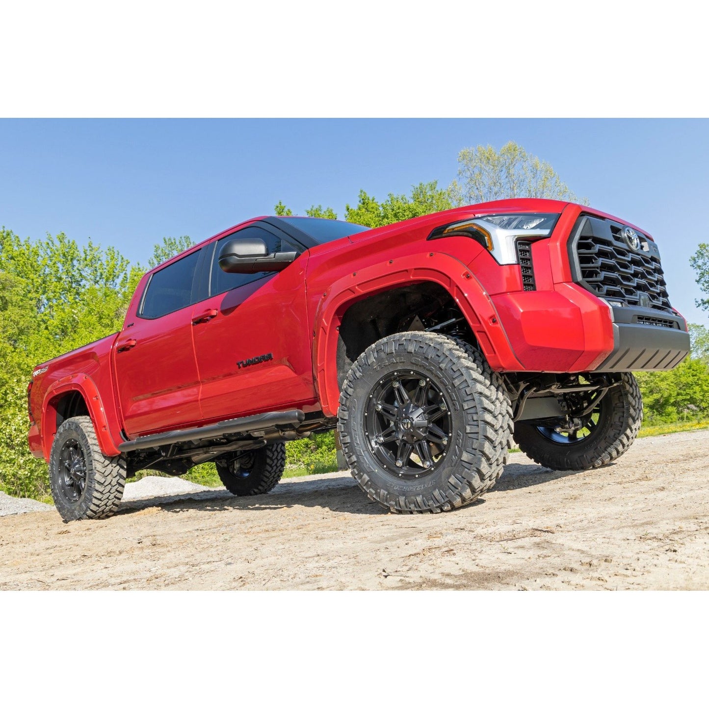 ROUGH COUNTRY Oval Nerf Steps | Crew Cab | Black | Toyota Tundra 2WD/4WD (2022-2025) | 21014