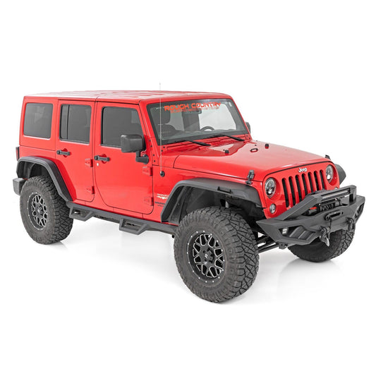 ROUGH COUNTRY High Clearance LED Flat Fender Flare Kit | UV Treated | Jeep Wrangler JK (07-18) | 99037