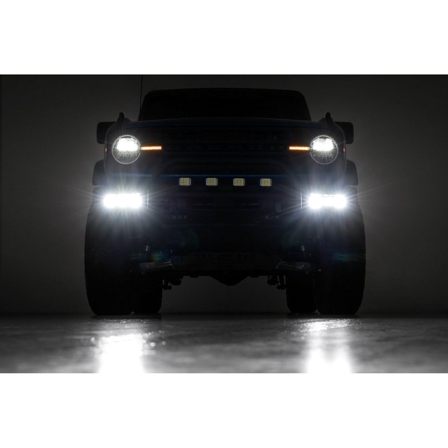 Rough Country Black Series w/ Amber DRL Triple LED Fog Light Kit I 51088