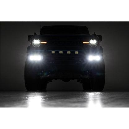 Rough Country Black Series w/ Amber DRL Triple LED Fog Light Kit I 51088