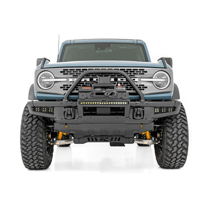 ROUGH COUNTRY High Winch Mount | All Models | 20 Inch Black Single Row LED | Ford Bronco (21-25) | 51067
