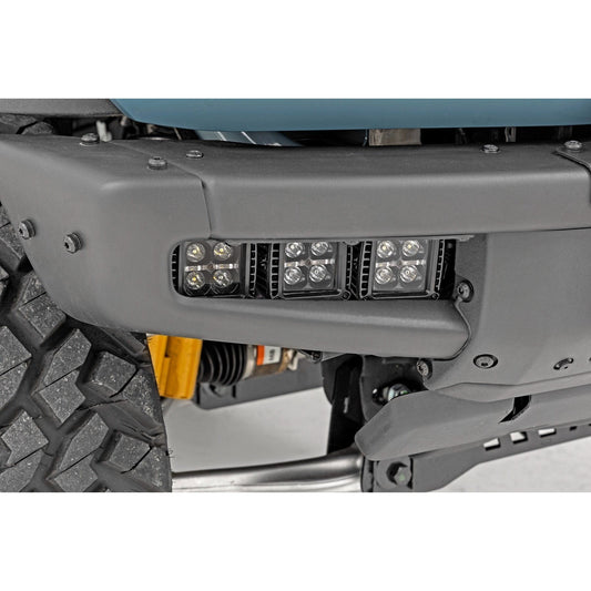 Rough Country Black Series w/ Flood Beam Triple LED Fog Light Kit I 51086