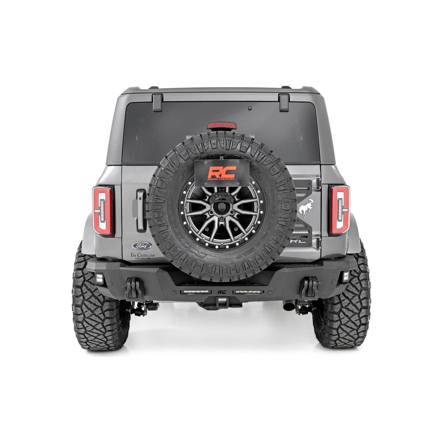 Rough Country with 6" Slim Line | Black Series Spot Cubes Rear Bumper I 51092