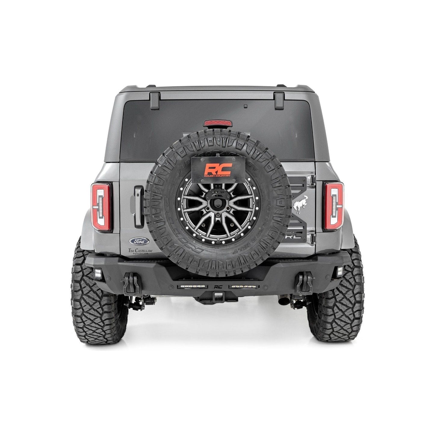 Rough Country with 6" Slim Line | Black Series Spot Cubes Rear Bumper I 51092