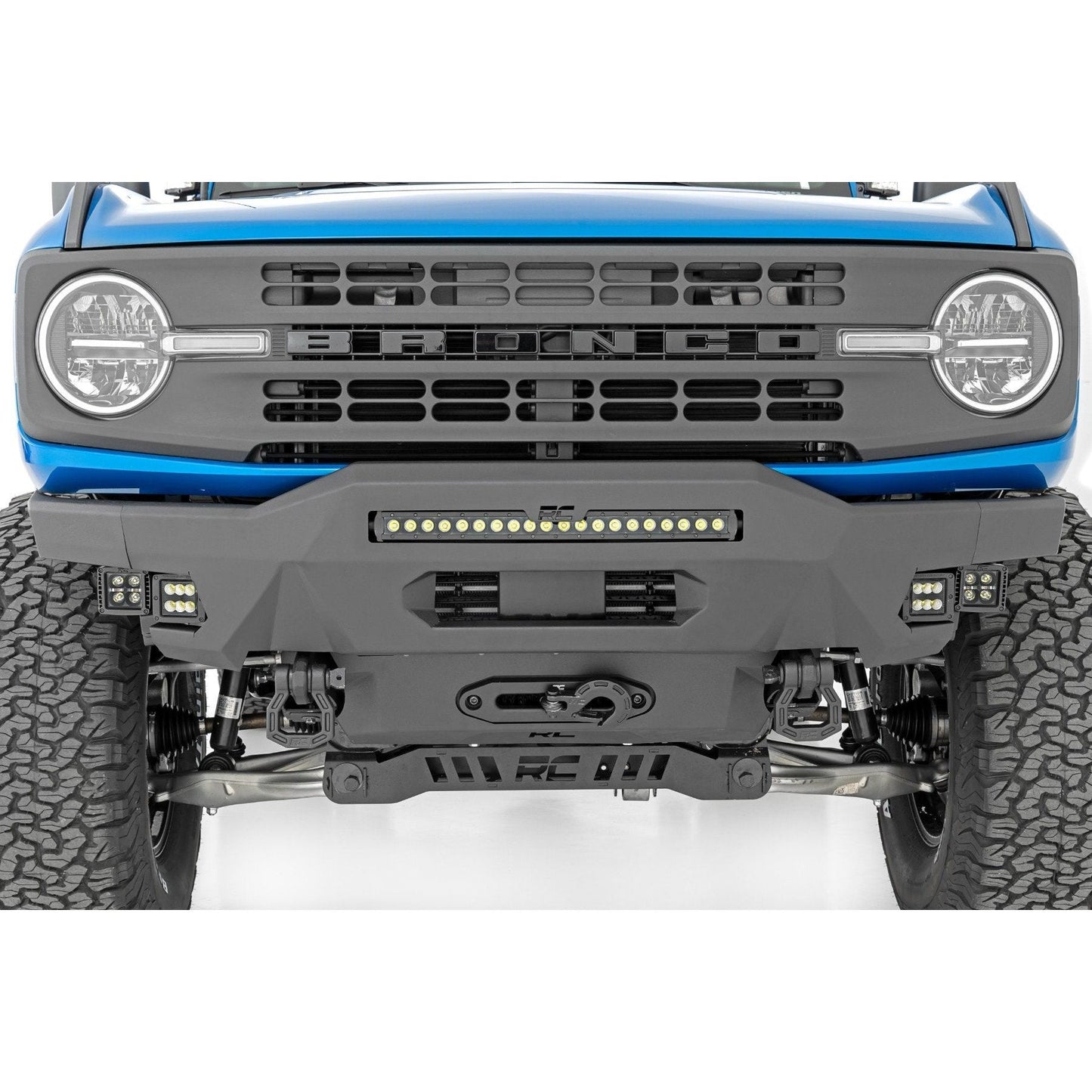 Rough Country with 20" Black Series White DRL | Black Series White DRL Cubes Front Bumper I 51078