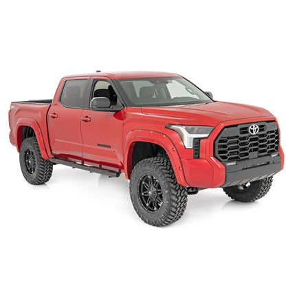 ROUGH COUNTRY Oval Nerf Steps | Crew Cab | Black | Toyota Tundra 2WD/4WD (2022-2025) | 21014