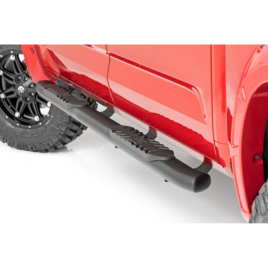 ROUGH COUNTRY Oval Nerf Steps | Crew Cab | Black | Toyota Tundra 2WD/4WD (2022-2025) | 21014