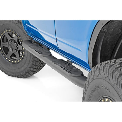 ROUGH COUNTRY Oval Nerf Step | 4-Door | Black | Ford Bronco 4WD (2021-2025) | 21011