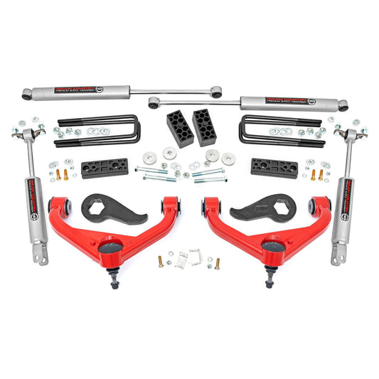 ROUGH COUNTRY 3 Inch Lift Kit | Chevy/GMC Sierra 3500 HD/Silverado 3500 HD 2WD/4WD (20-25) | 95630RED