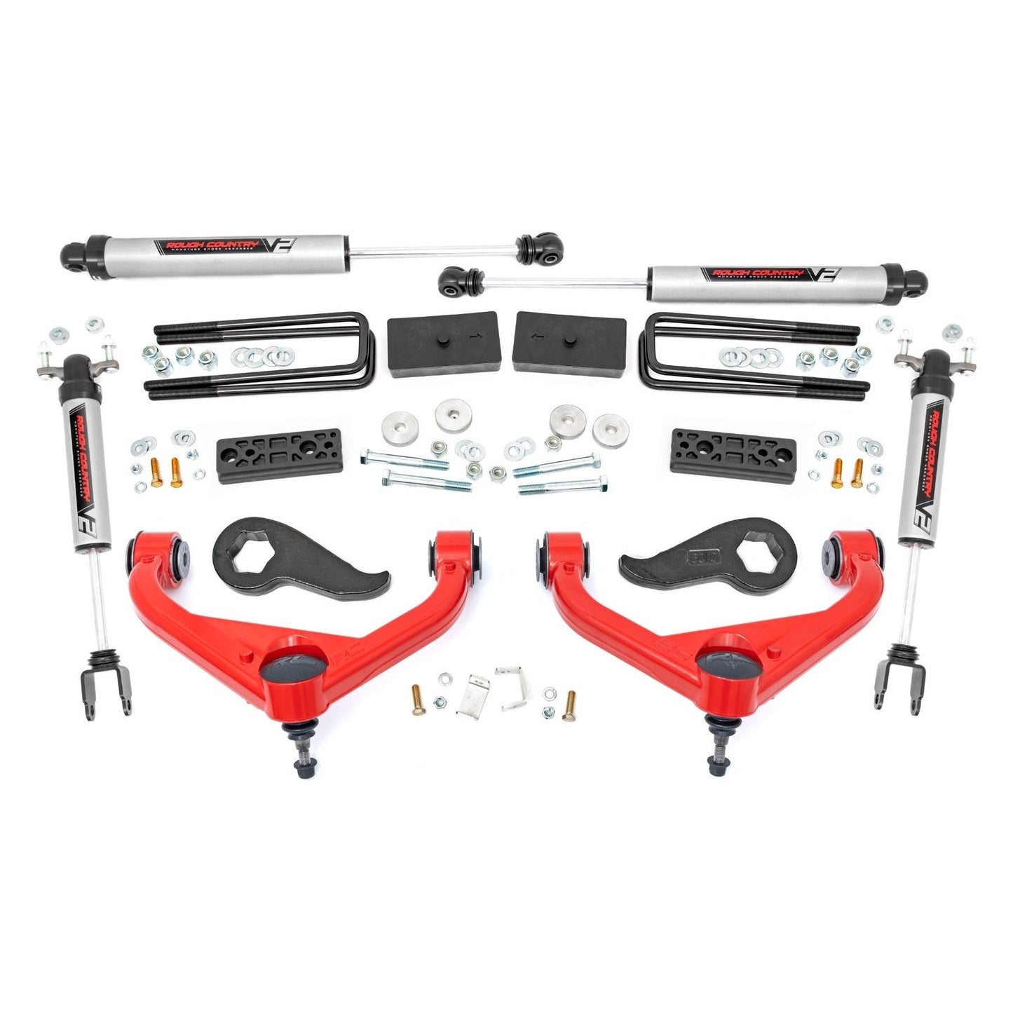Rough Country V2 Monotube 3 Inch Lift Kit I 95870RED