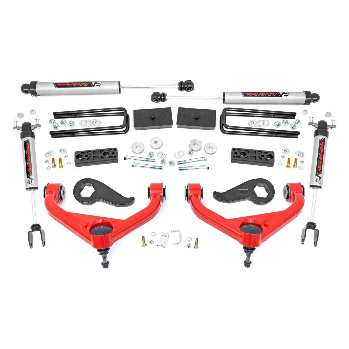 Rough Country V2 Monotube 3 Inch Lift Kit I 97770RED