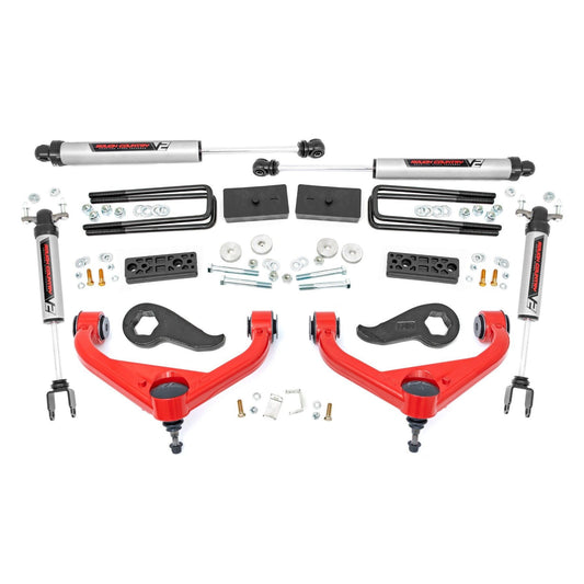 ROUGH COUNTRY 3 Inch Lift Kit | UCAs | V2 | w/ Overloads | Chevy/GMC 2500HD/3500HD (20-25) | 97770RED