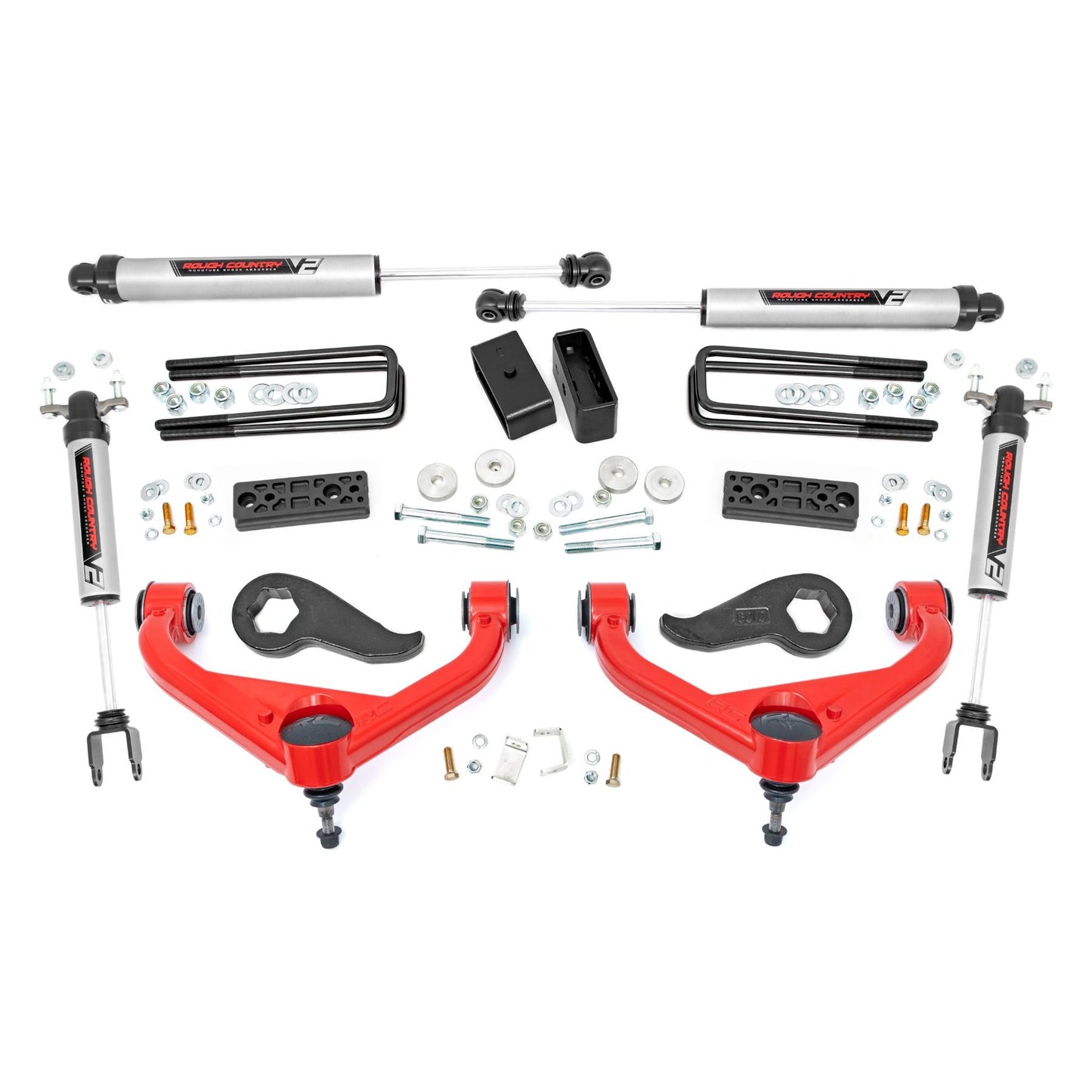 ROUGH COUNTRY 3 Inch Lift Kit | UCAs | V2 | Chevy/GMC Sierra 3500 HD/Silverado 3500 HD (20-25) | 95670RED