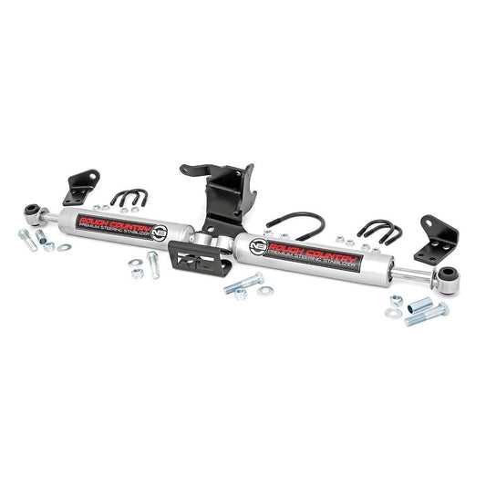 ROUGH COUNTRY N3 Steering Stabilizer | Dual | 2.5-8 Inch Lift | Jeep Gladiator JT/Wrangler JL (18-25) | 87304