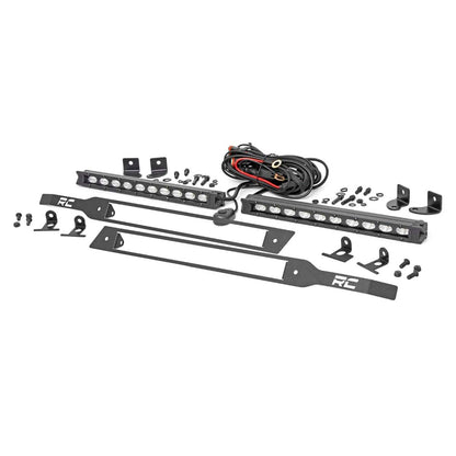 ROUGH COUNTRY LED Light Kit | Grille Mount | 10" Black Slimline Pair | Chevy Silverado 1500 (19-22) | 70817