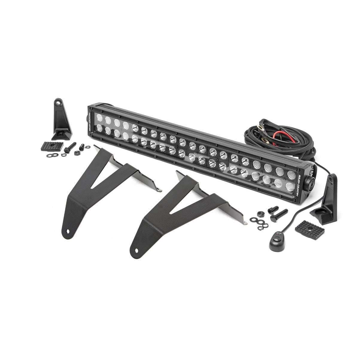 ROUGH COUNTRY LED Light Kit | Bumper Mount | 20" Black Dual Row | Ram 1500 2WD/4WD (19-24) | 70779