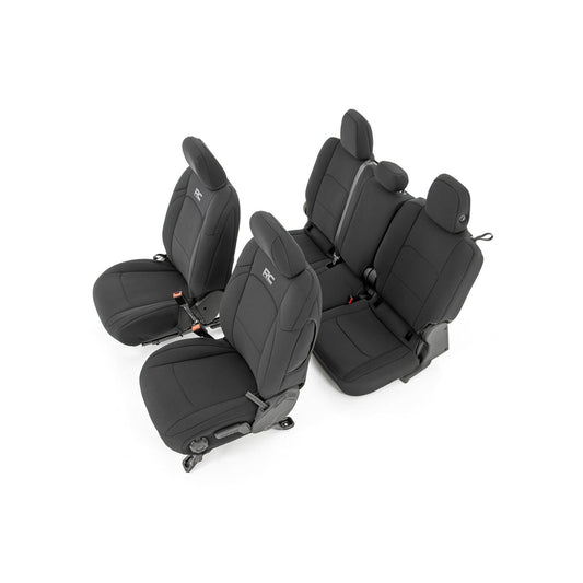 ROUGH COUNTRY Seat Covers | Front and RR w/ Cup Holder | Jeep Gladiator JT 4WD (2020-2025) | 91038