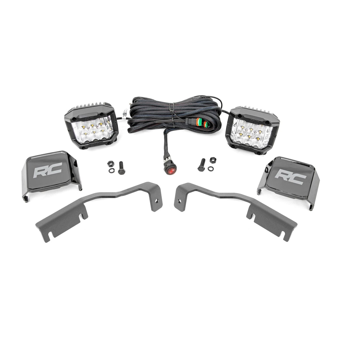 ROUGH COUNTRY LED Light Kit | Ditch Mount |  3" OSRAM | Wide | Nissan Frontier (22-25) | 71068