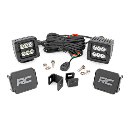 ROUGH COUNTRY LED Light Kit | Ditch Mount | 2" Black Pair | Spot | Toyota Tundra (22-25) | 71071