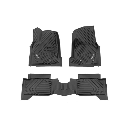 ROUGH COUNTRY Flex Fit Floor Mats | Front & Rear | Crew | Toyota Tacoma 2WD/4WD (2024-2025) | FF-71224