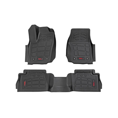 ROUGH COUNTRY Sure-Fit Floor Mats | Front & Rear | Double Cab | Toyota Tacoma (24-25) | SM71224
