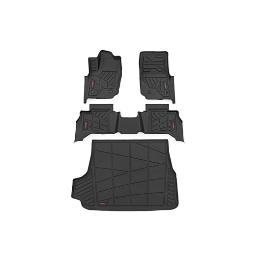ROUGH COUNTRY Sure-Fit Floor Mats | Front & Rear & Cargo Mat | Toyota 4Runner (2025) | SM71325