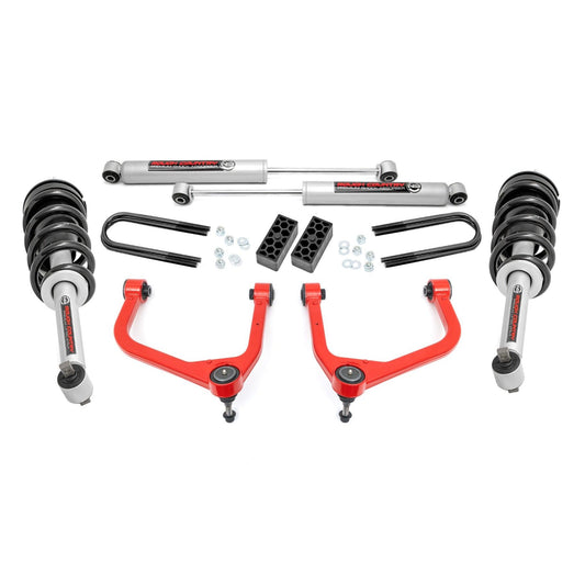 ROUGH COUNTRY 3.5 Inch Lift Kit | N3 Struts | Chevy Silverado 1500 2WD/4WD (2025-2026) | 110431RED