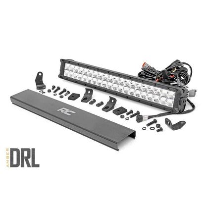 ROUGH COUNTRY 20 Inch Chrome Series LED Light Bar | Dual Row | Amber DRL | 70920DA
