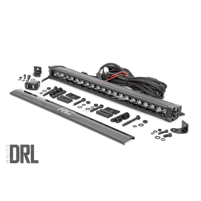 ROUGH COUNTRY 20 Inch Black Series LED Light Bar | Single Row | Cool White DRL | 70720BLDRL