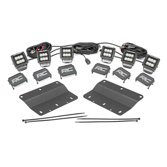 Rough Country Black Series w/ Flood Beam Triple LED Fog Light Kit I 51086