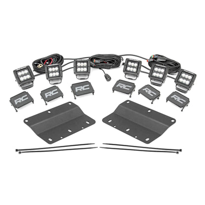 ROUGH COUNTRY LED Light Kit | Fog Mount | Triple 2" Black Pair | Spot | Ford Bronco (21-25) | 51085