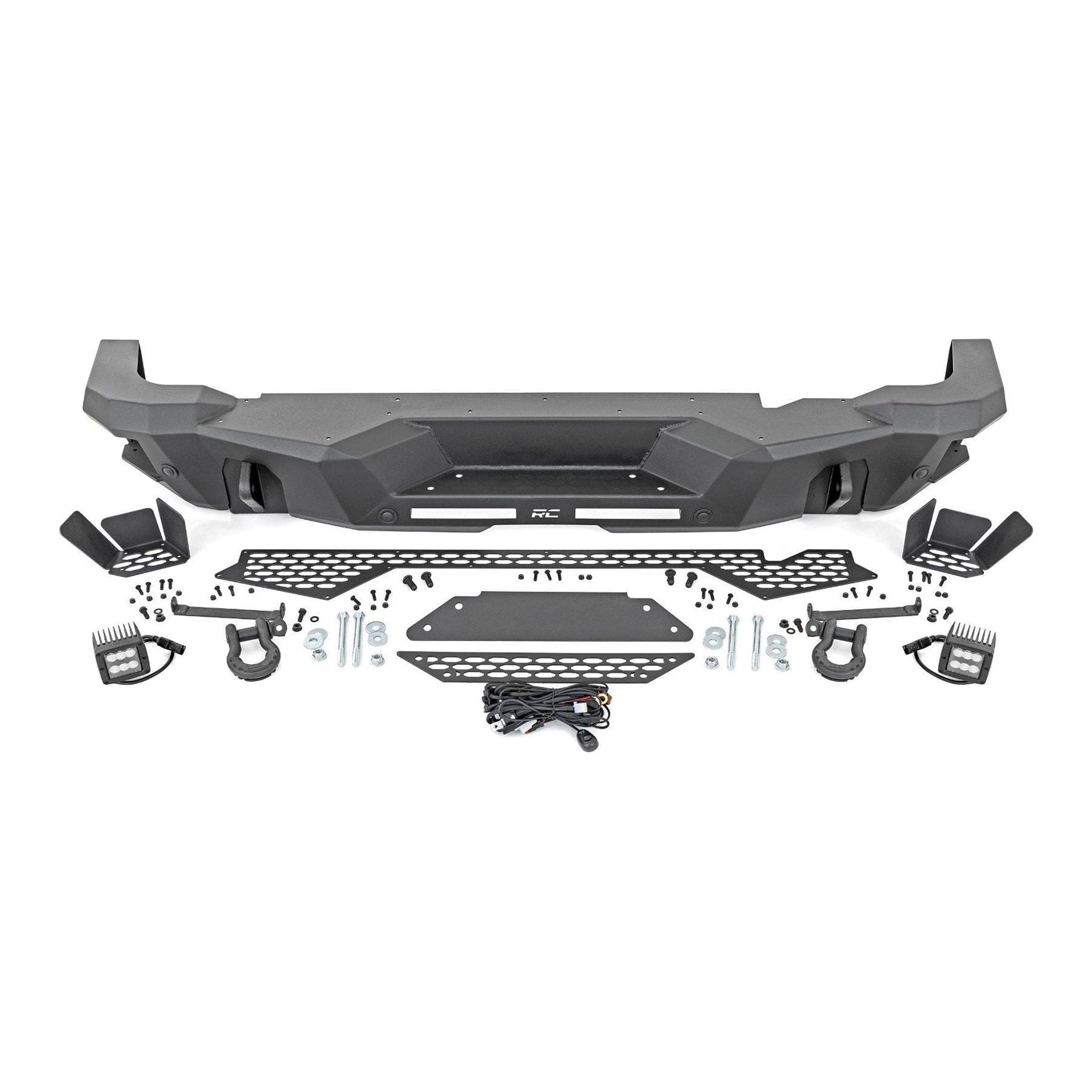 Rough Country with 6" Slim Line | Black Series Spot Cubes Rear Bumper I 51092