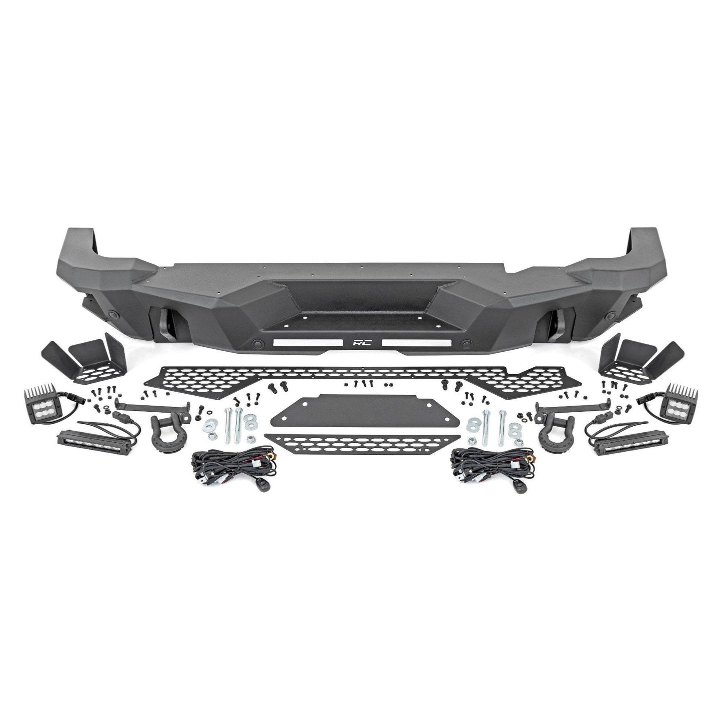 Rough Country with 6" Slim Line | Black Series Flood Cubes Rear Bumper I 51093