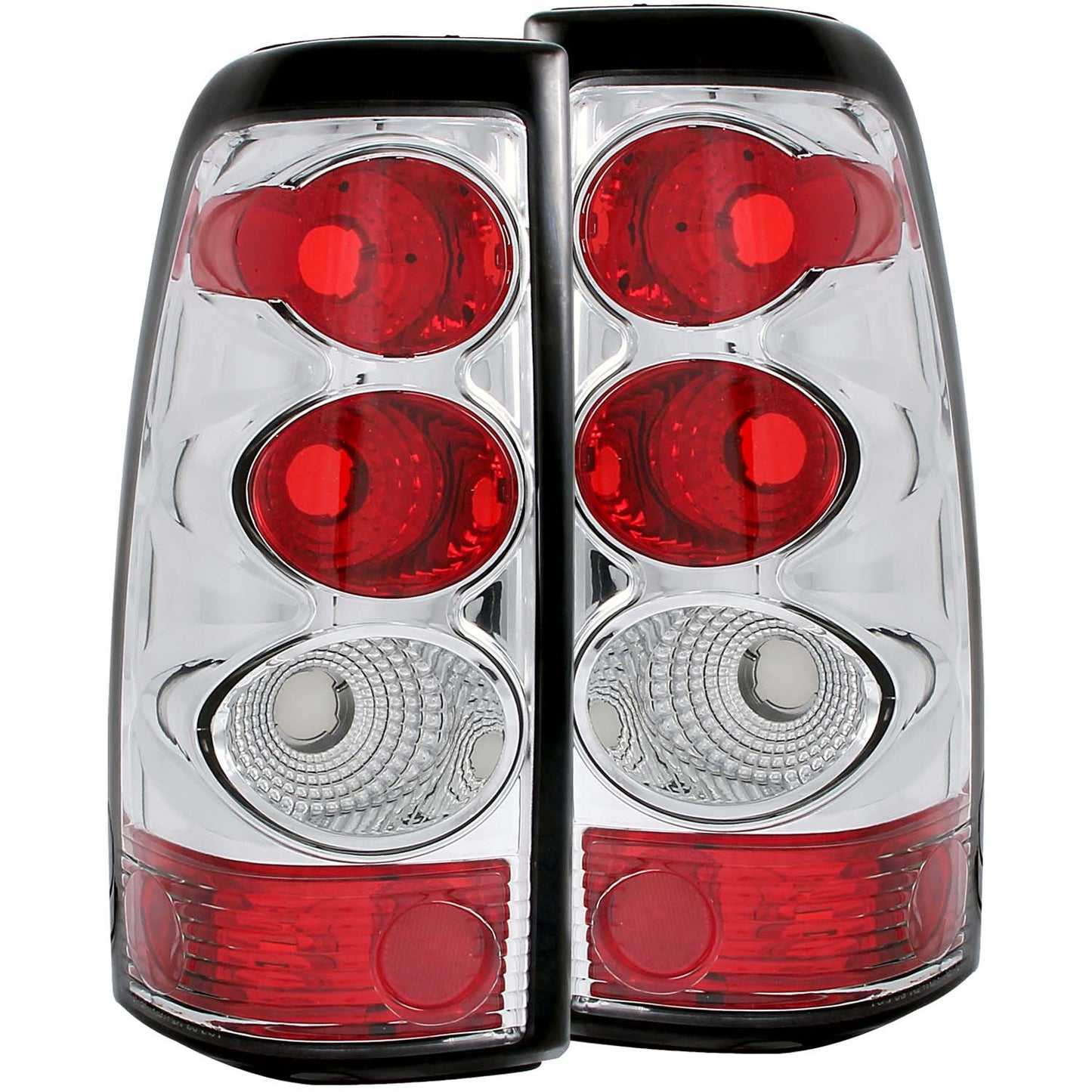 Anzo USA | Tail Light Assembly Clear Lens Chrome Housing Pair | Fits Silverado 1500 | 211020