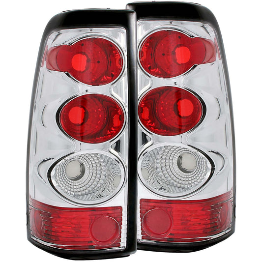Anzo USA | Tail Light Assembly Clear Lens Chrome Housing Pair | Fits Silverado 1500 | 211020