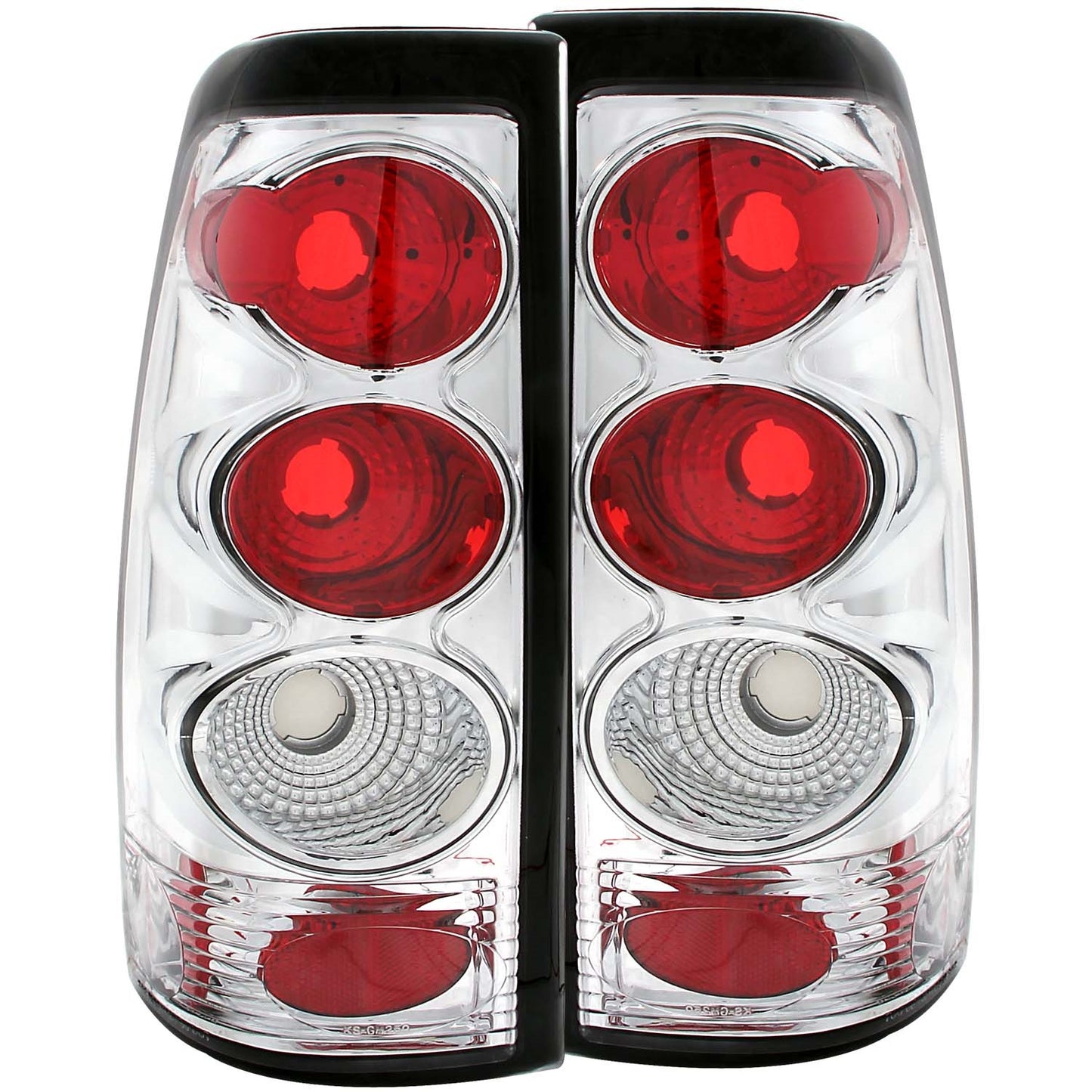 Anzo USA | Tail Light Assembly Clear Lens Chrome Housing Pair | Fits Silverado 1500 | 211023