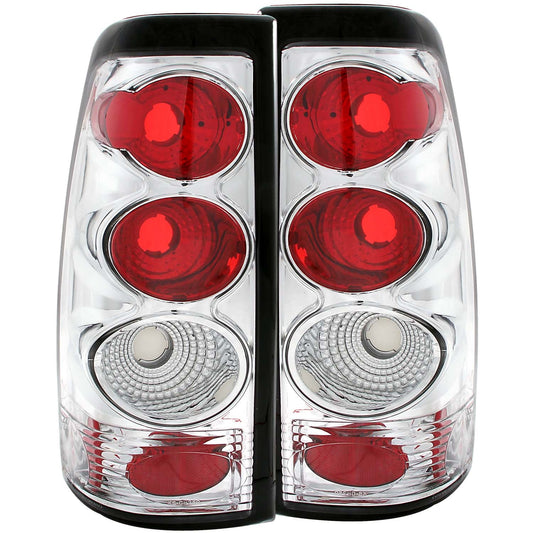 Anzo USA | Tail Light Assembly Clear Lens Chrome Housing Pair | Fits Silverado 1500 | 211023