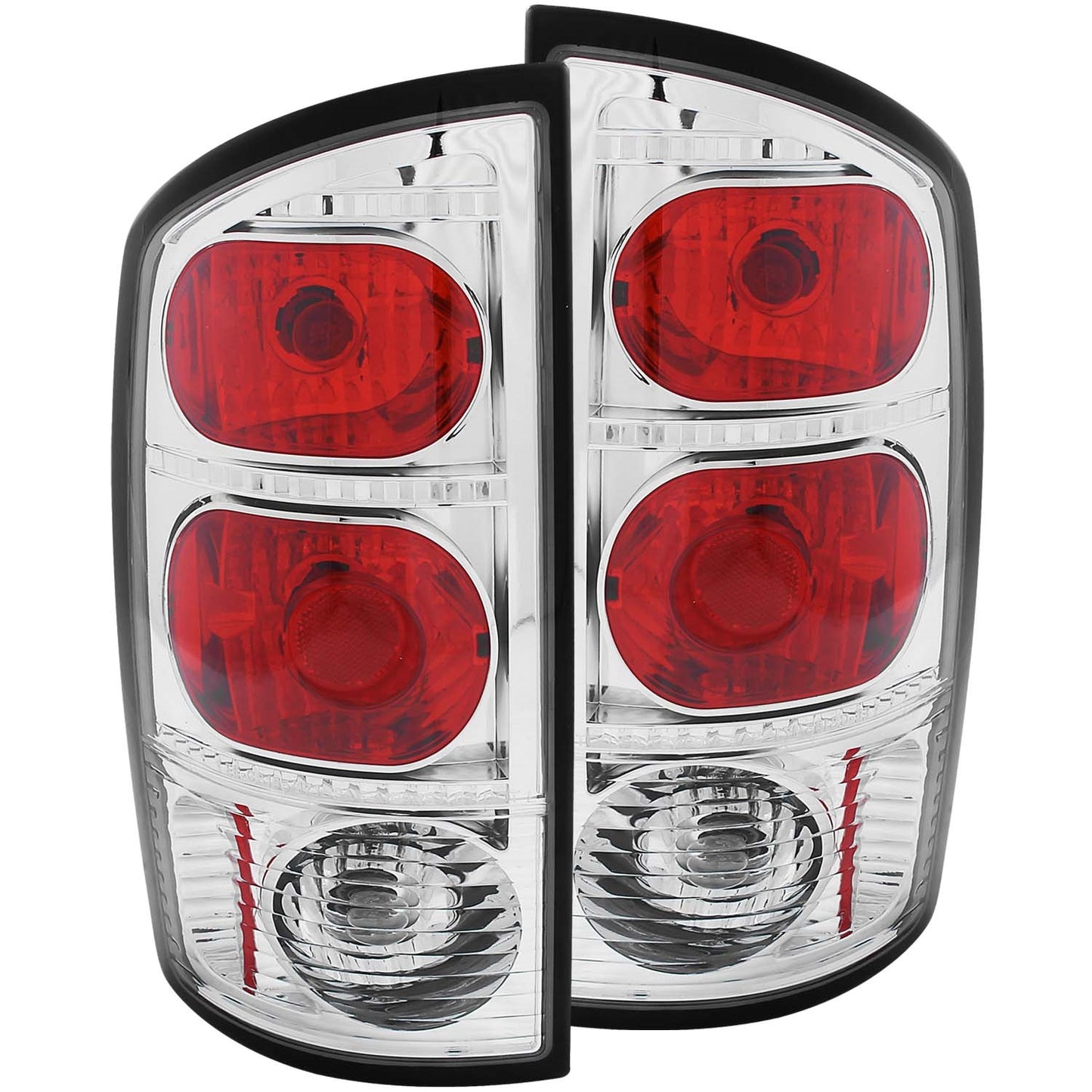 Anzo USA | Tail Light Assembly Clear Lens Chrome Housing Pair | Fits Ram 1500 | 211043