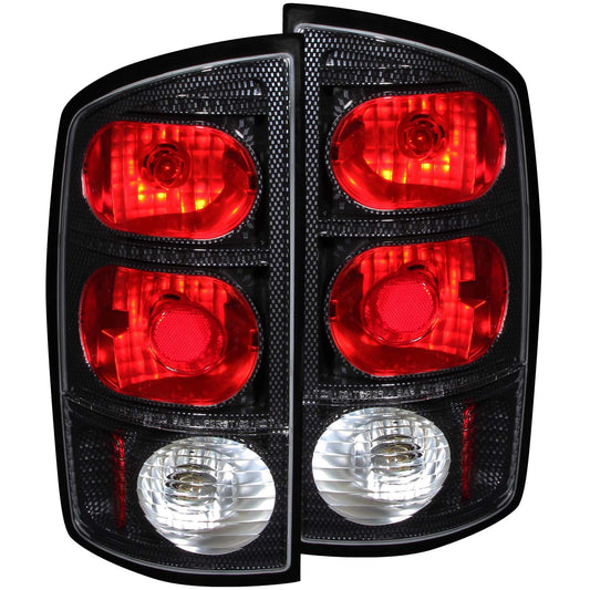 Anzo USA | Tail Light Assembly Clear/Red Lens Carbon Housing Pair | Fits Ram 1500 | 211044