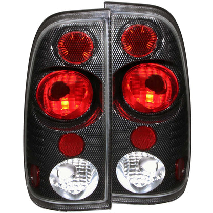 Anzo USA | Tail Light Assembly Clear/Red Lens Carbon Housing Pair | Fits F-150 | 211064