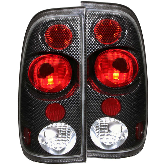 Anzo USA | Tail Light Assembly Clear/Red Lens Carbon Housing Pair | Fits F-150 | 211064