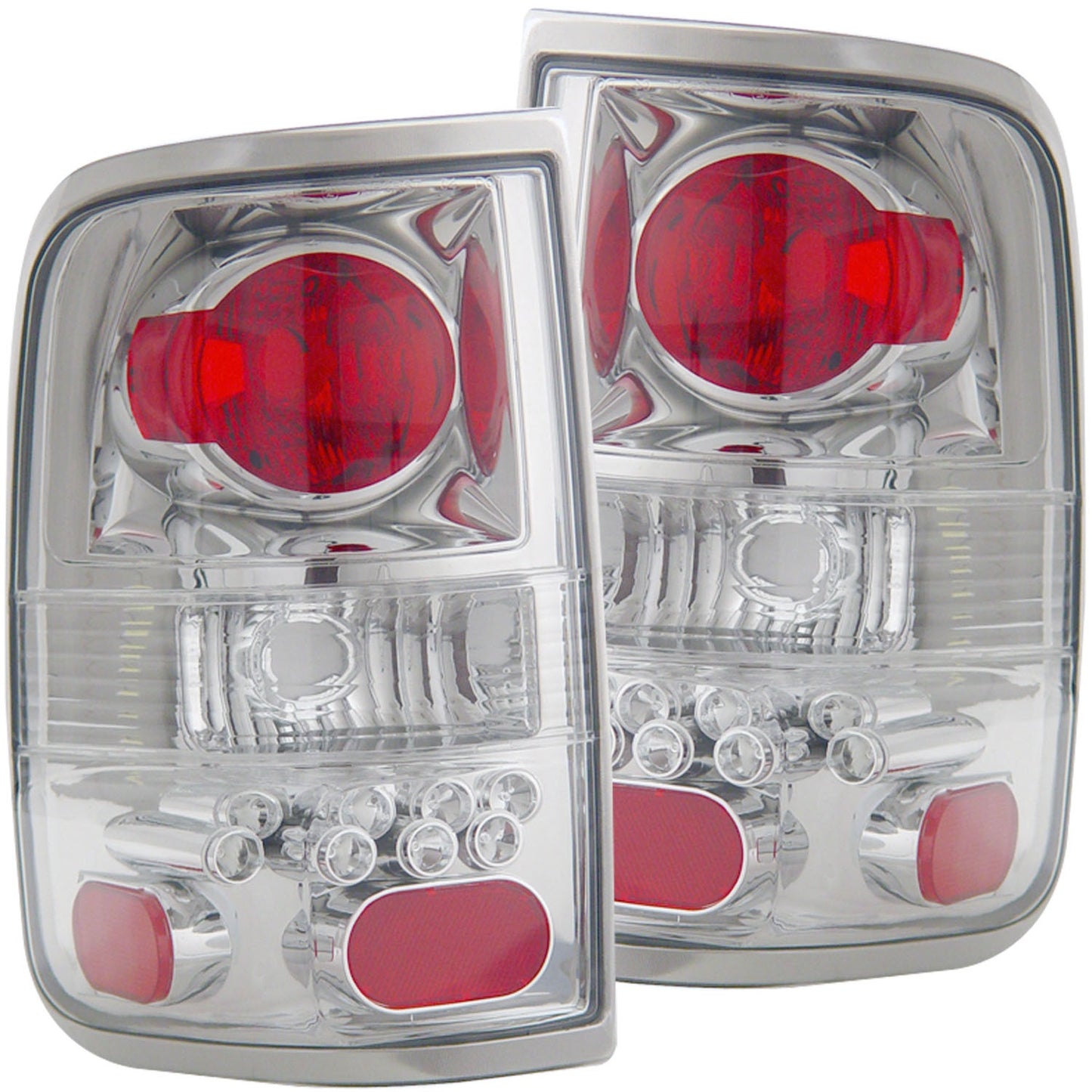 Anzo USA | Tail Light Assembly Clear Lens Chrome Housing Pair | Fits F-150 | 211138