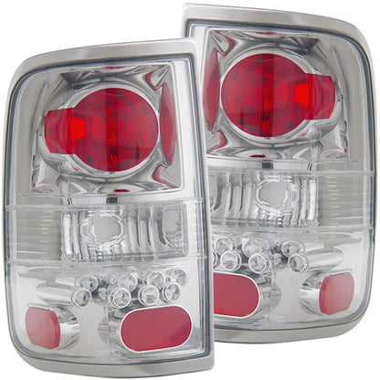 Anzo USA | Tail Light Assembly Clear Lens Chrome Housing Pair | Fits F-150 | 211138