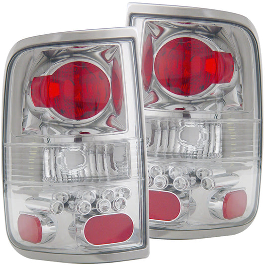 Anzo USA | Tail Light Assembly Clear Lens Chrome Housing Pair | Fits F-150 | 211138