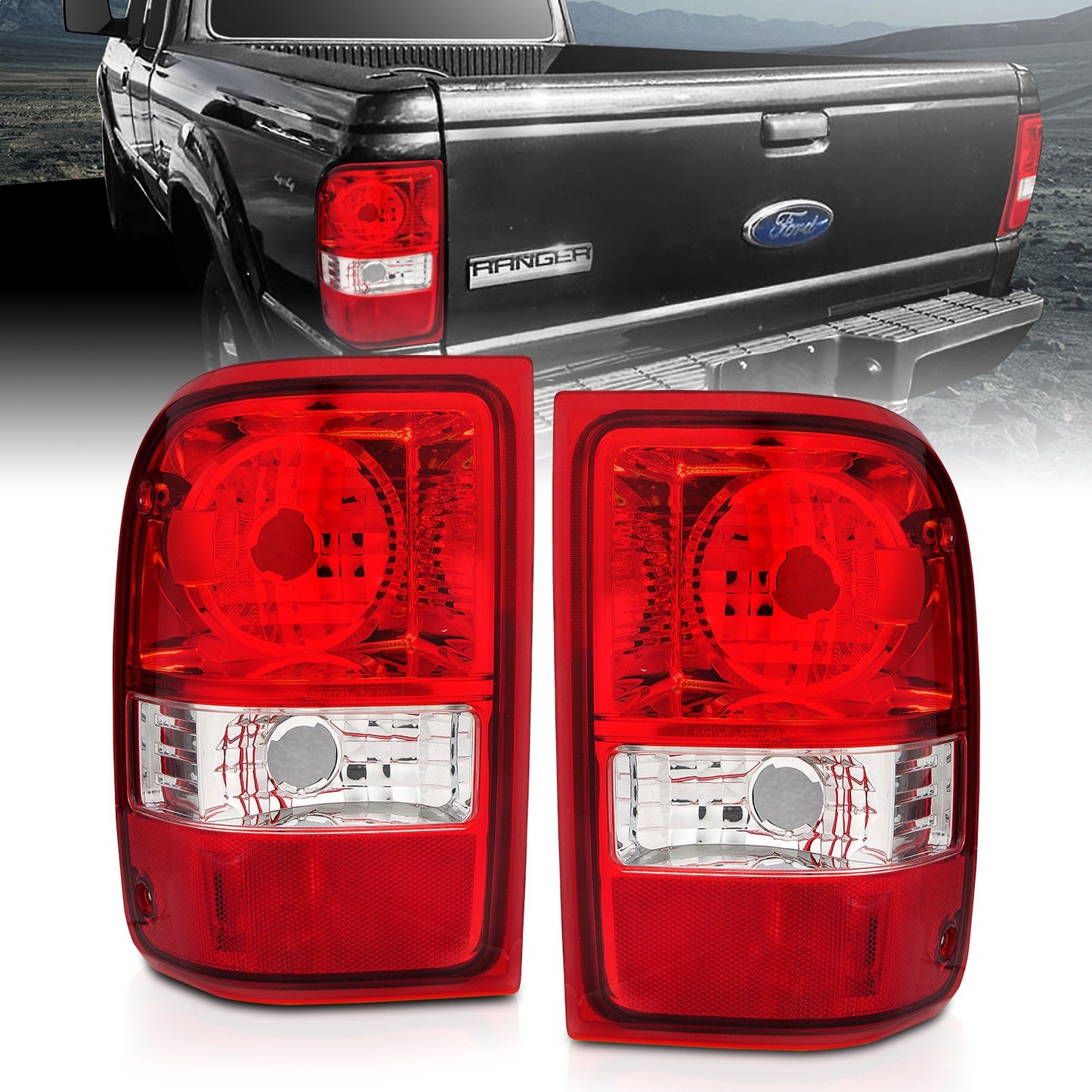 Anzo USA | Tail Light Assembly Red/Clear Lens OE Replacement Pair | Fits Ranger | 211182